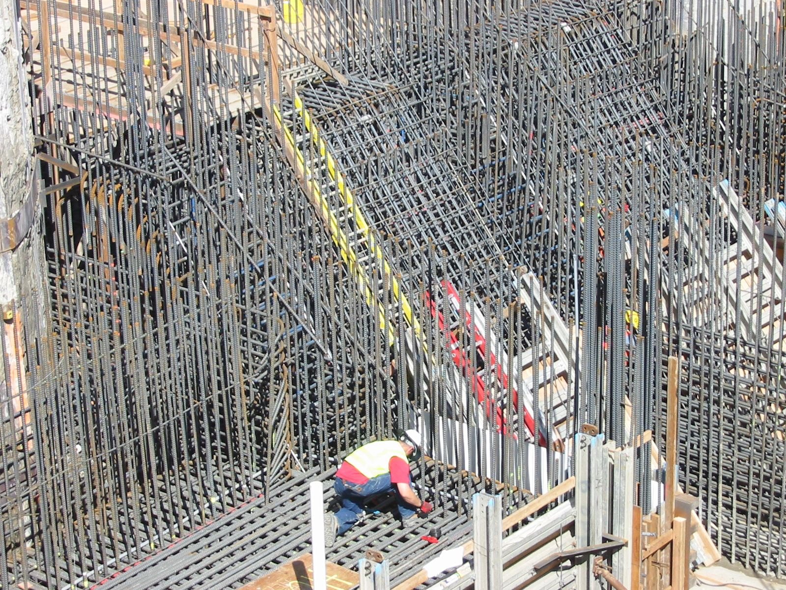 Steel rebar at construction site